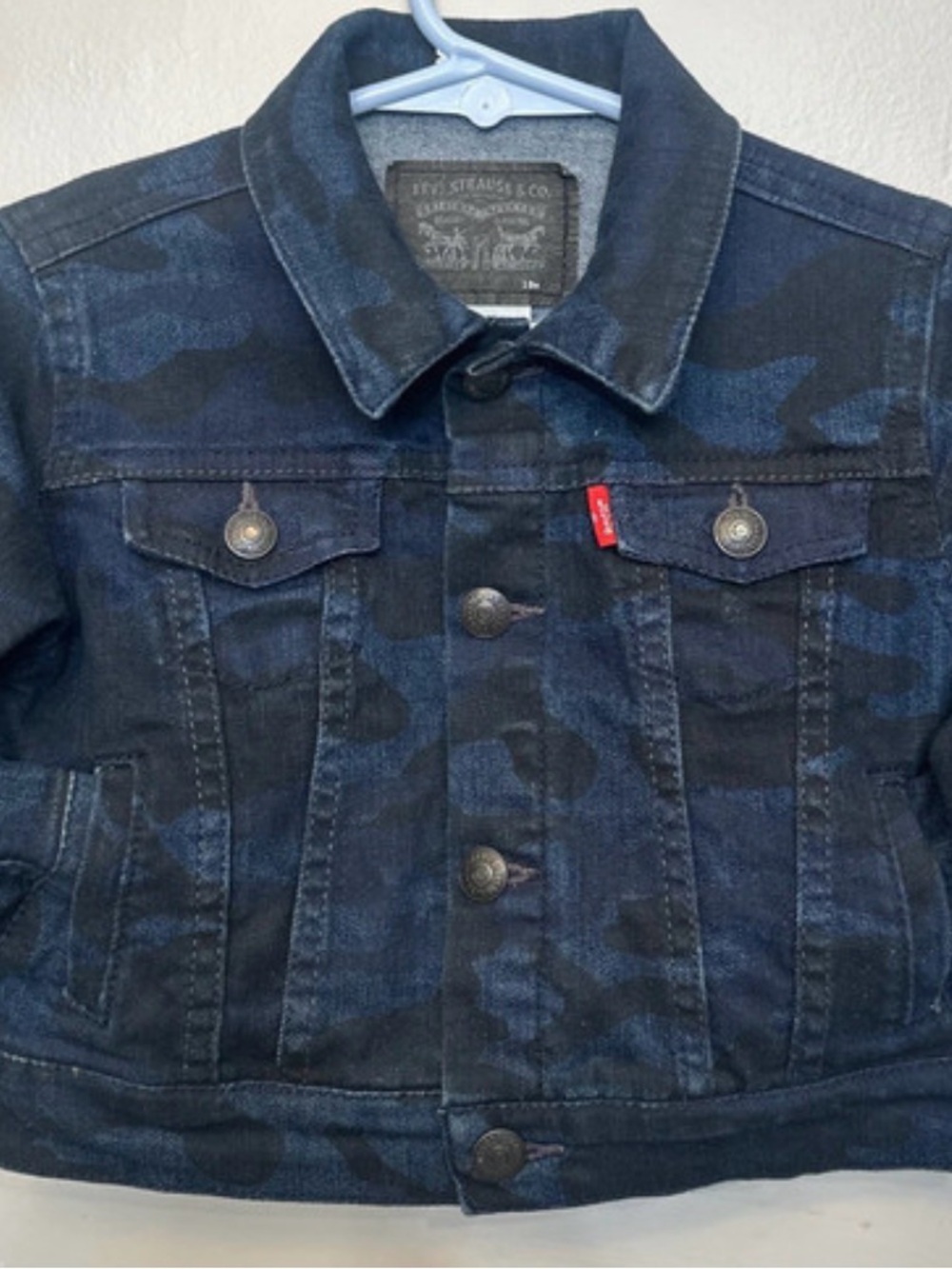 Levi's Kids Navy Blue Camo Denim Jacket